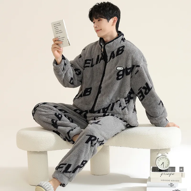 Floating light islands Men Pajama Sets-4