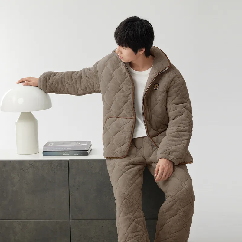 Floating light islands Men Pajama Sets-3