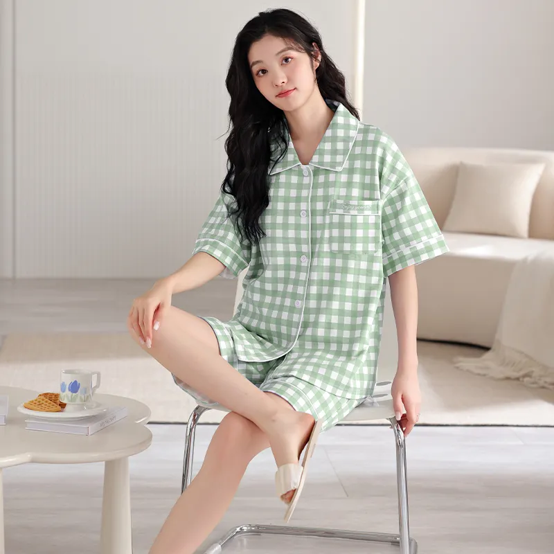 Floating Light Islands Pajama Set Women's Box Light Green-5