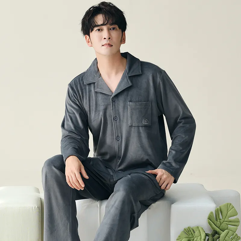 Floating Light Islands Pajama Set Men's Shopping Bag Slate Gray-4