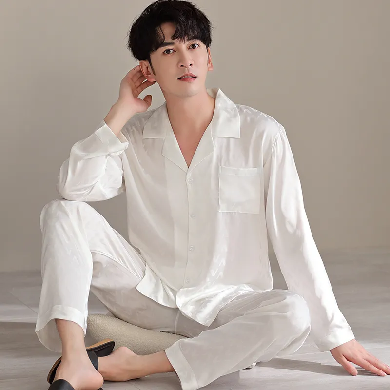 Floating Light Islands Pajama Set Men's White-3