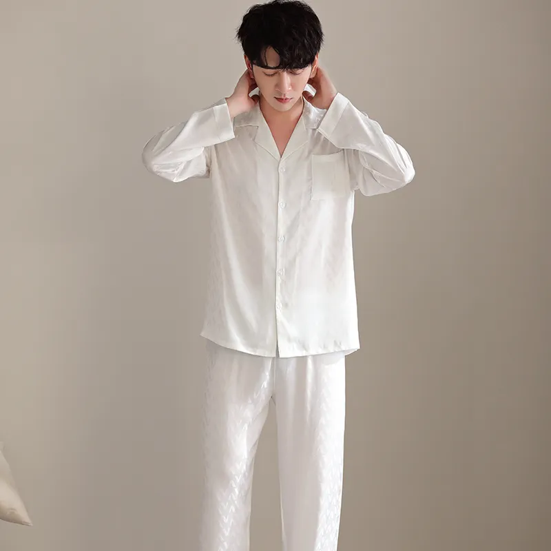 Floating Light Islands Pajama Set Men's White-2