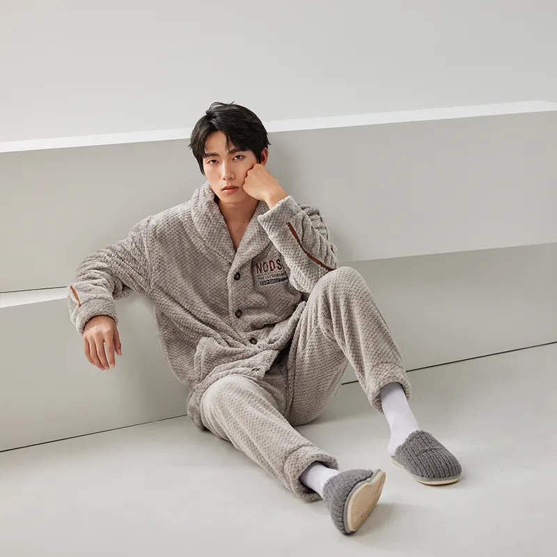 Floating light islands Men Pajama Sets-4