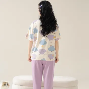 Floating Light Islands Pajama Set Women's Gift Box Set Purple