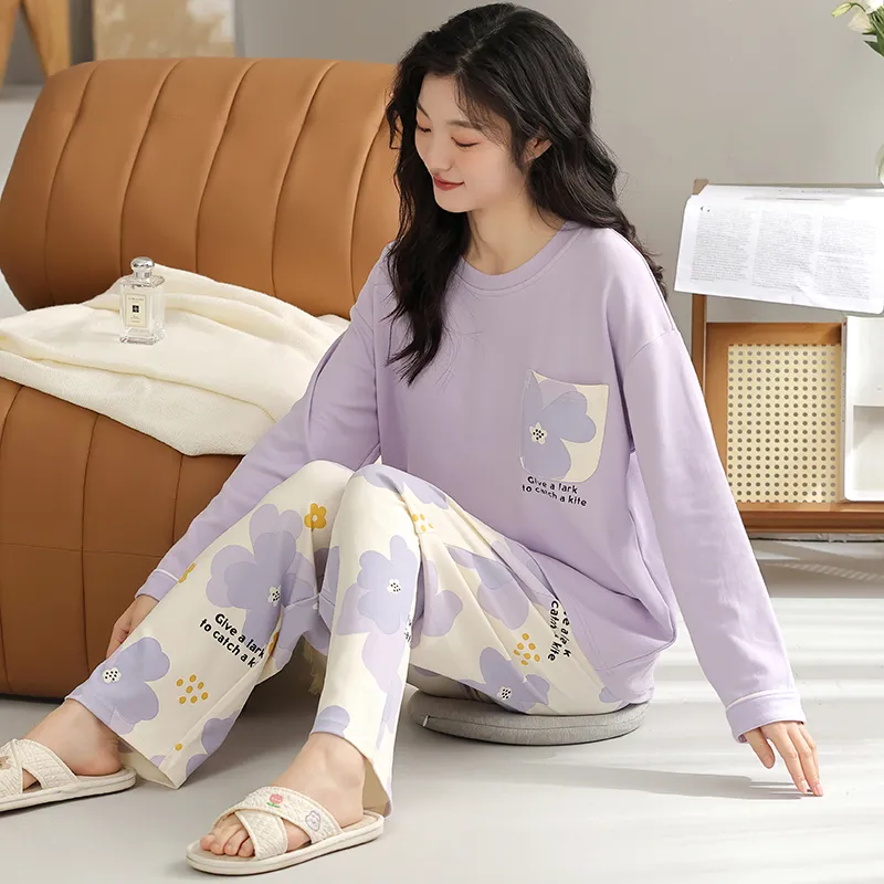 Floating Light Islands Pajama Set Women's Box Light Purple-4