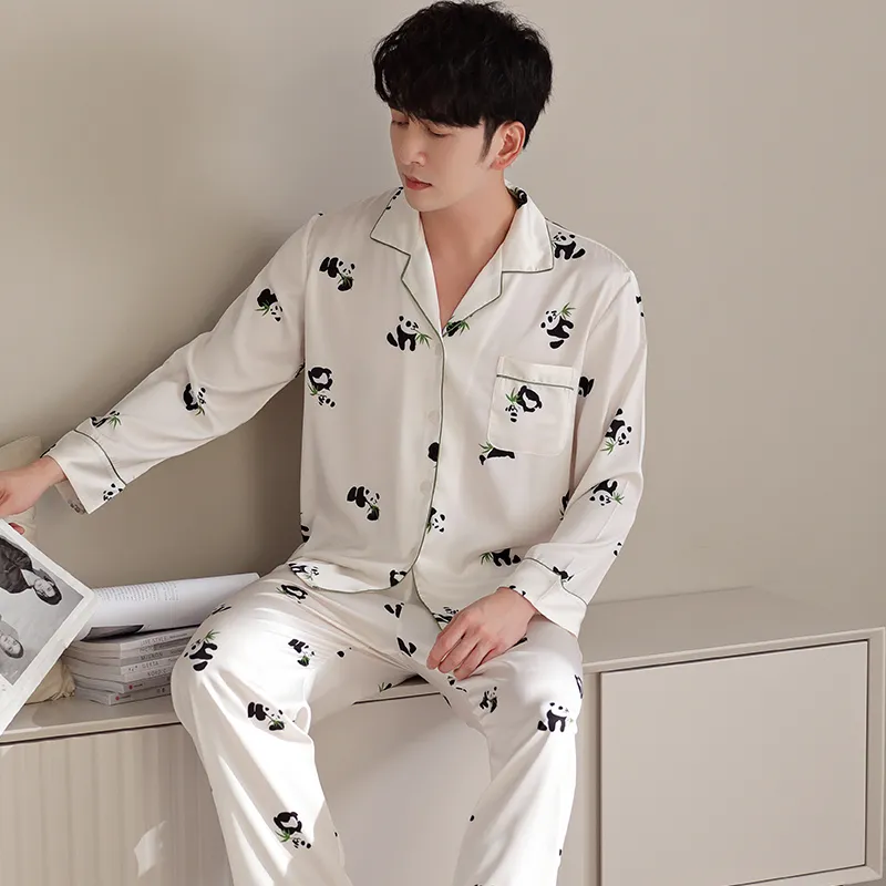 Floating Light Islands Pajama Set Men's Gift Box Set Ecru-4