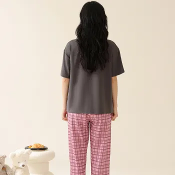 Floating Light Islands Pajama Set Women's Gift Box Set Black Pink