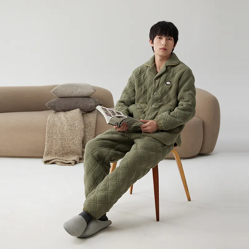 Floating light islands Men Pajama Sets-3