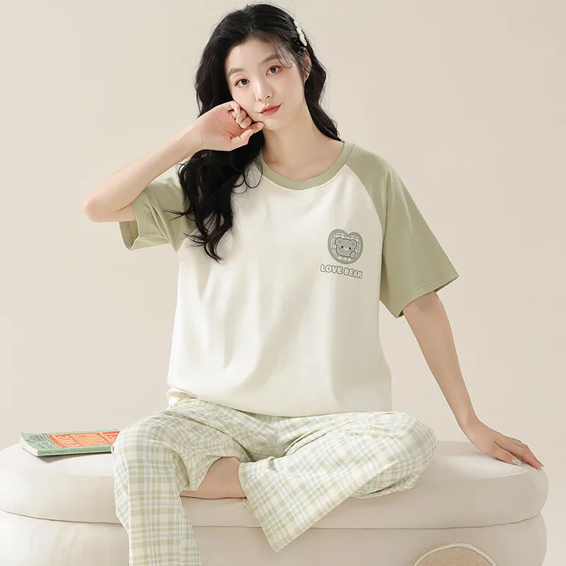 Floating Light Islands Pajama Set Women's Gift Box Set Light Green-6