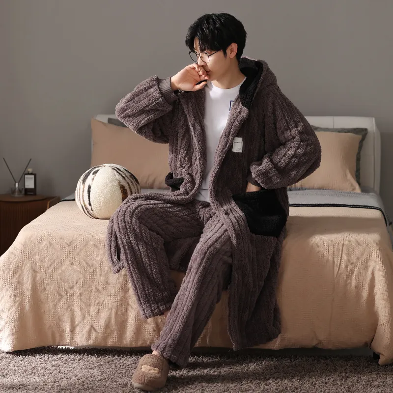 Floating Light Islands Pajama Set Men's Brown-1