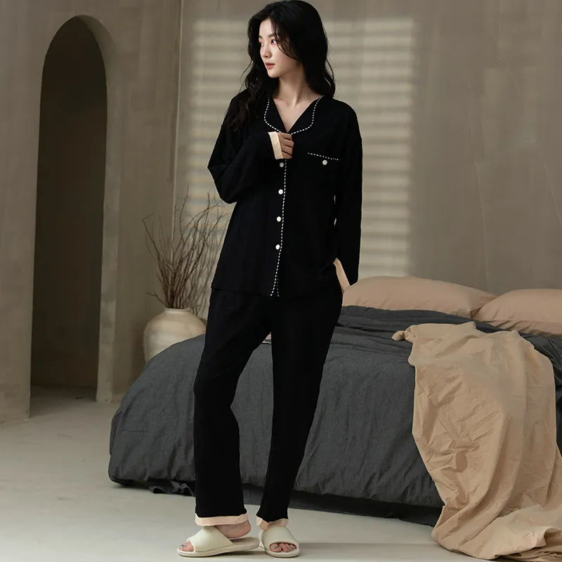 Floating Light Islands Pajama Set Women's Box Black-6