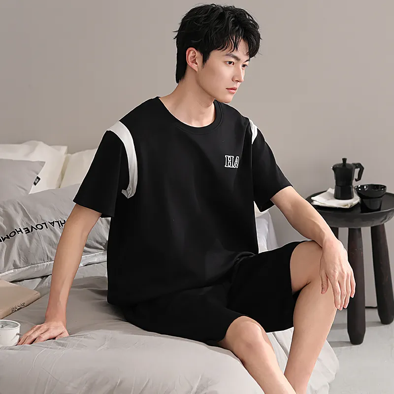 Floating Light Islands Pajama Set Men's Black-3