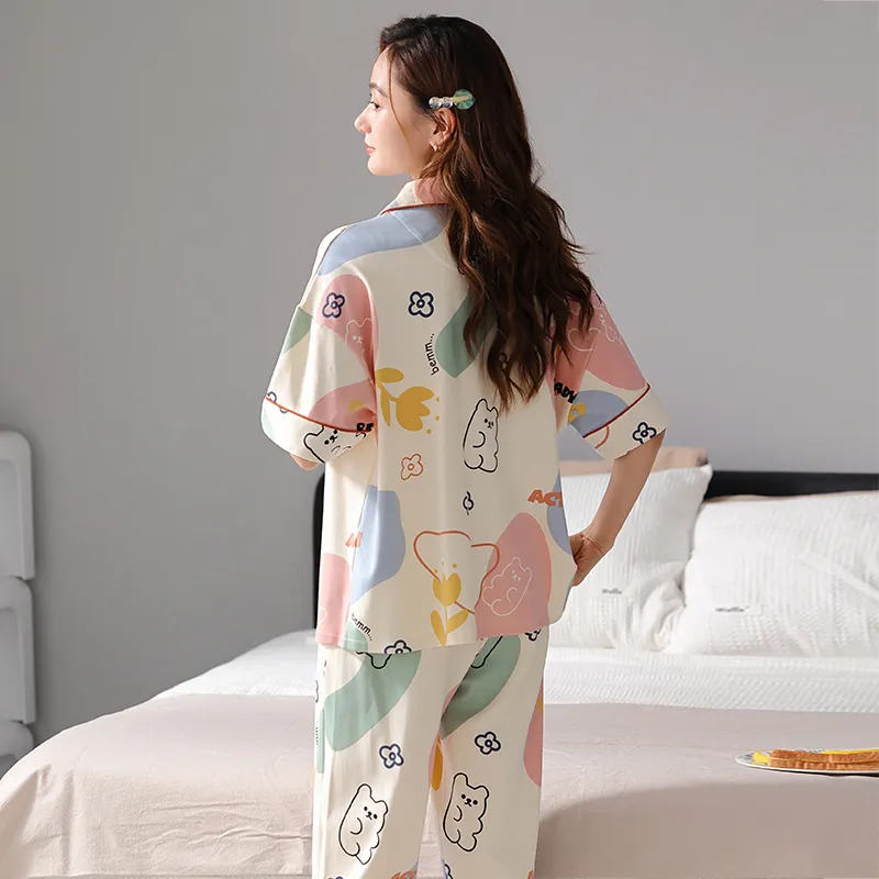 Floating Light Islands Pajama Set Women's Gift Box Set Light Apricot-8