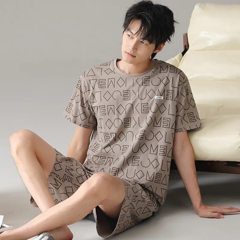 Floating Light Islands Pajama Set Men's Umber-2