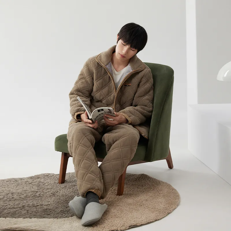 Floating light islands Men Pajama Sets-3