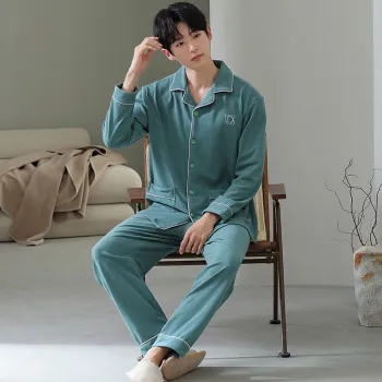 Floating Light Islands Pajama Set Men's Gift Box Set Light Green