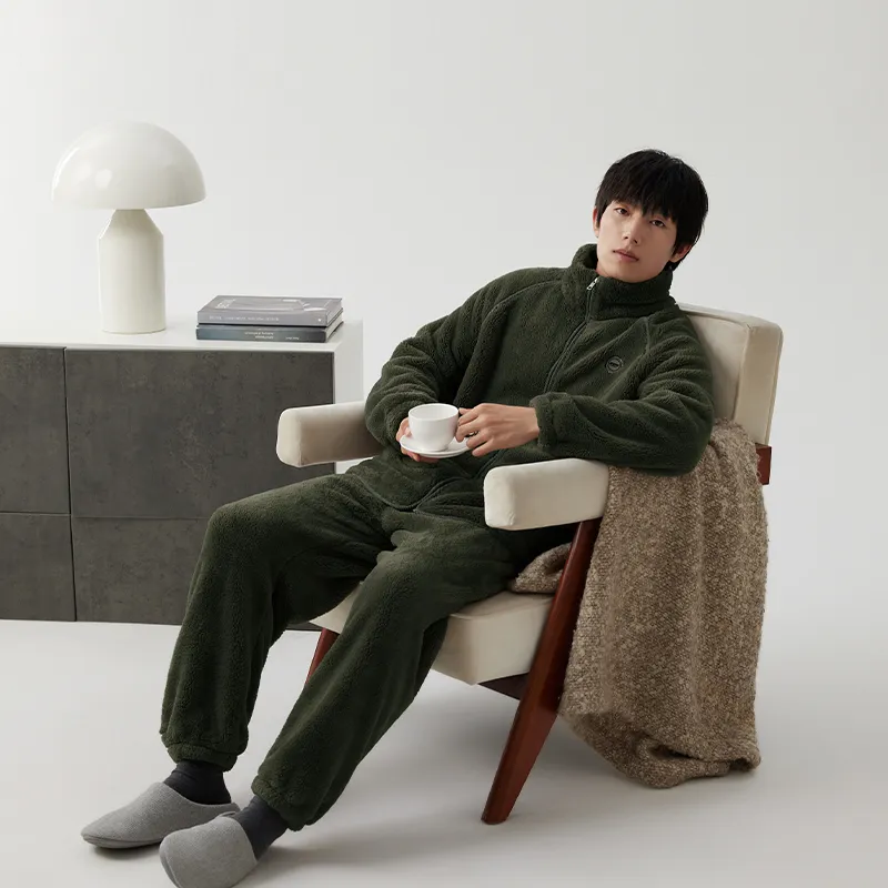 Floating light islands Men Pajama Sets-4