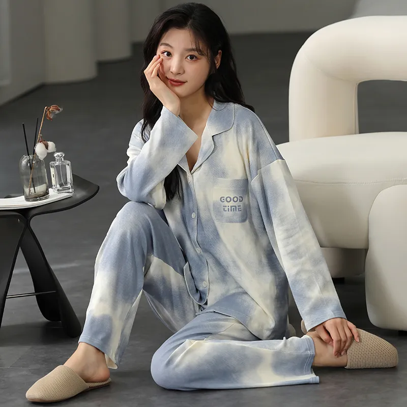 Floating Light Islands Pajama Set Women's Gift Box Set Light Blue-4
