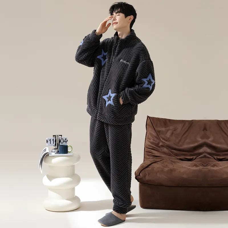 Floating light islands Men Pajama Sets-3