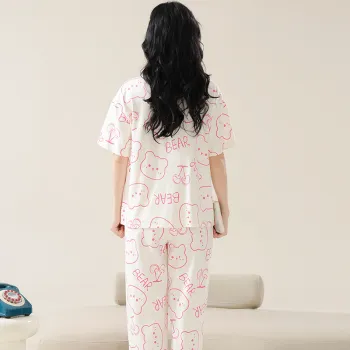 Floating Light Islands Pajama Set Women's Apricot Pink