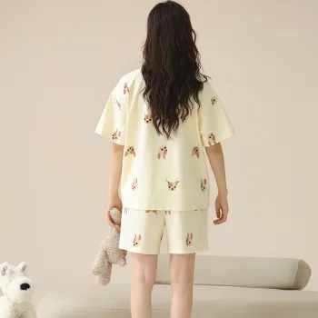 Floating Light Islands Pajama Set Women's Gift Box Set Light Yellow