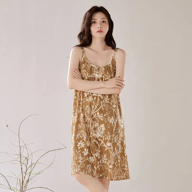 Floating Light Islands Nightgown Women's Tan-2