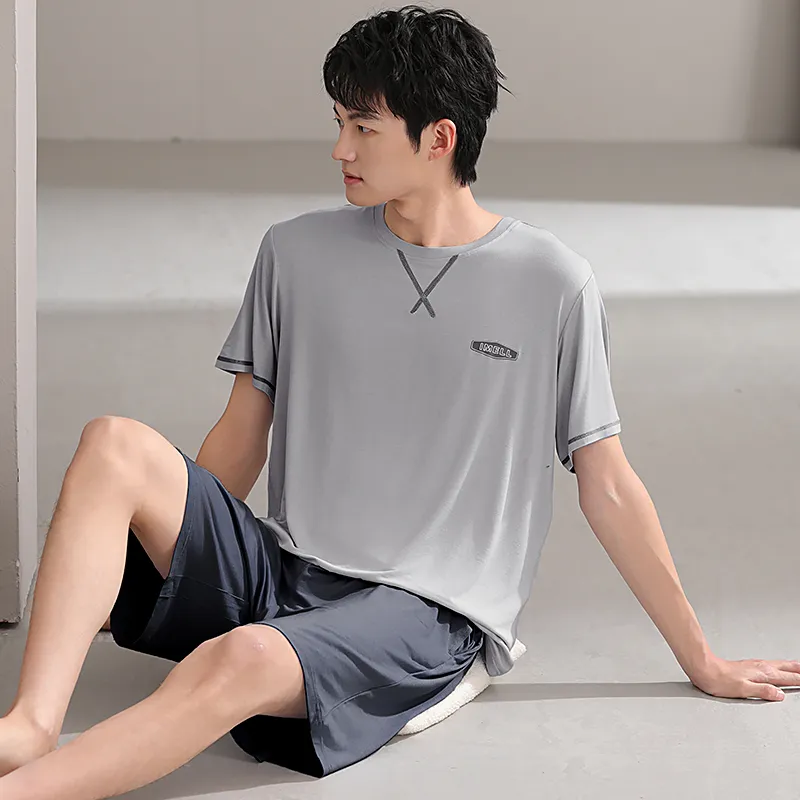 Floating Light Islands Pajama Set Men's Gray Blue-2