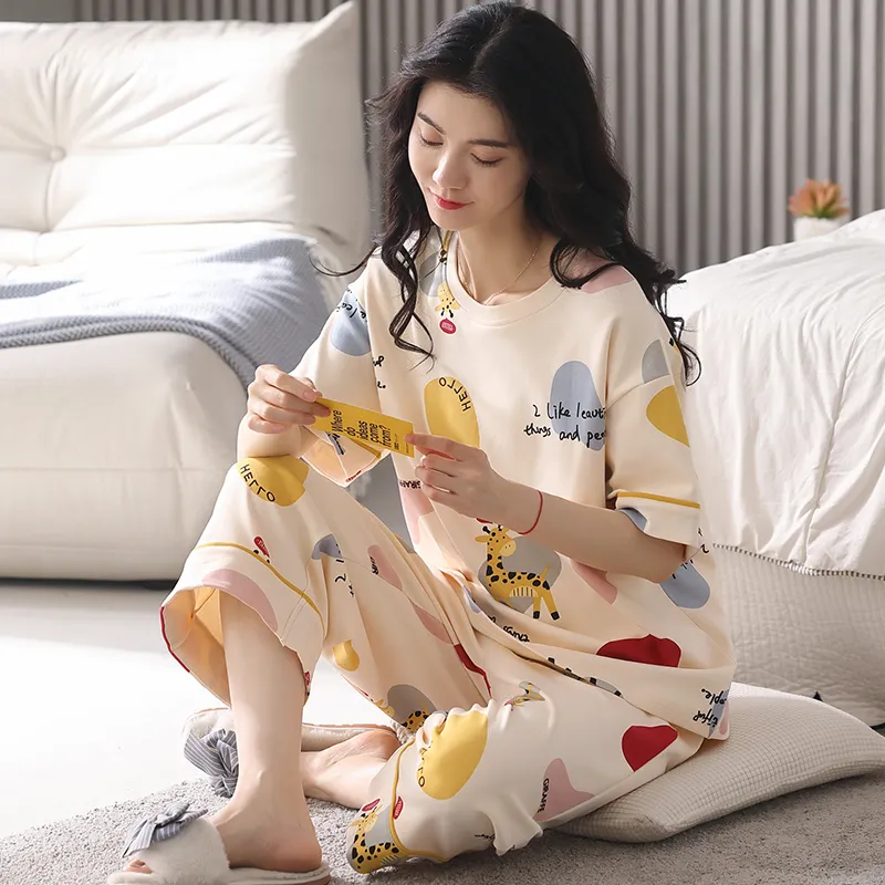 Floating Light Islands Pajama Set Women's Gift Box Set Apricot-7