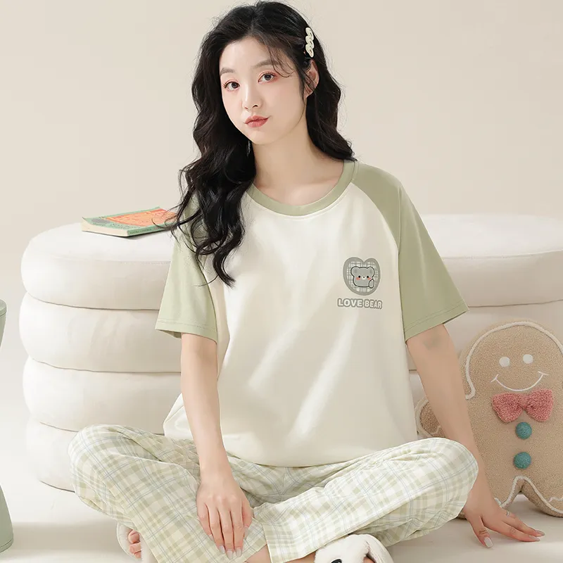 Floating Light Islands Pajama Set Women's Gift Box Set Light Green-2