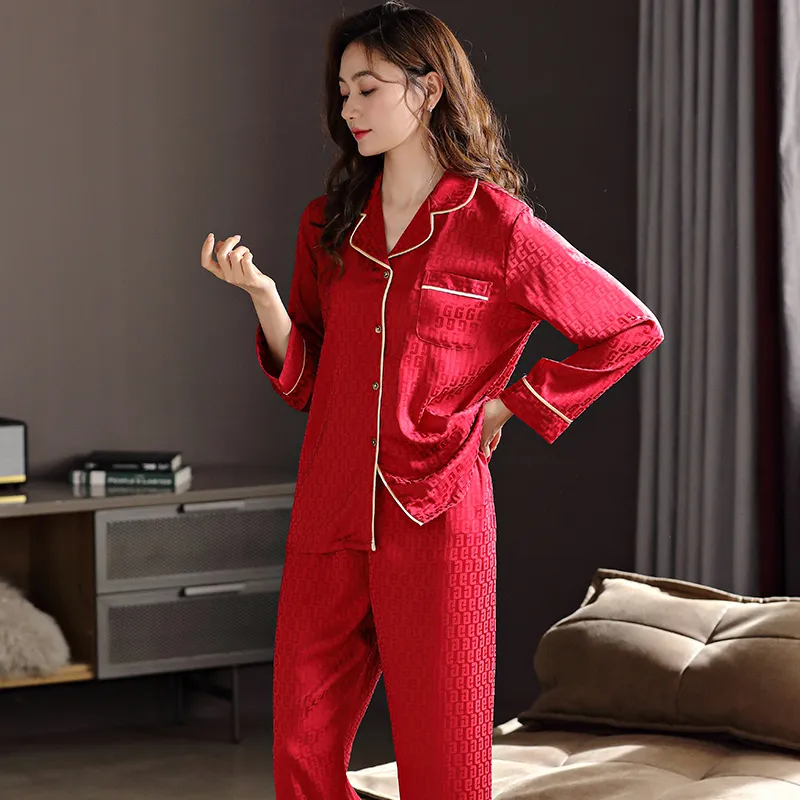 Floating Light Islands Pajama Set Women's Box Red-1