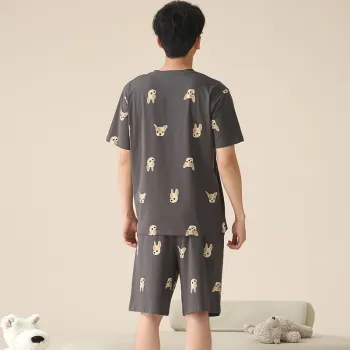 Floating Light Islands Pajama Set Men's Gift Box Set Dark Gray
