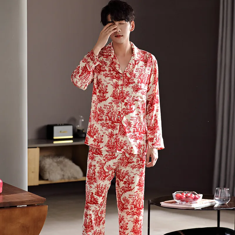 Floating Light Islands Pajama Set Men's Box Red-1