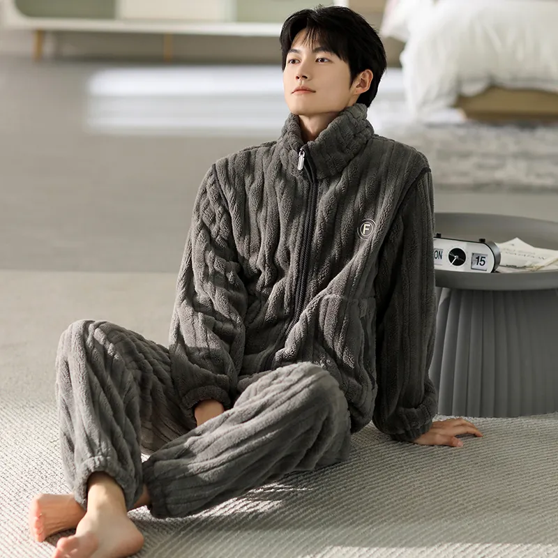 Floating Light Islands Pajama Set Gift Box Set Men's Slate Gray-2