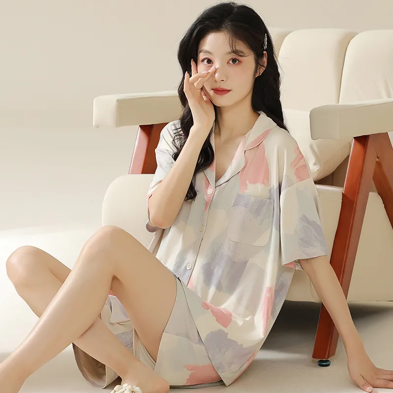 Floating Light Islands Pajama Set Women's Box Pink Purple-3
