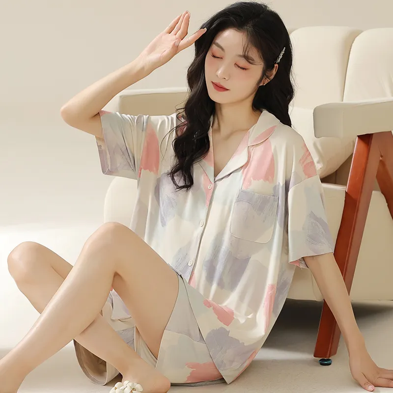 Floating Light Islands Pajama Set Women's Box Pink Purple-7