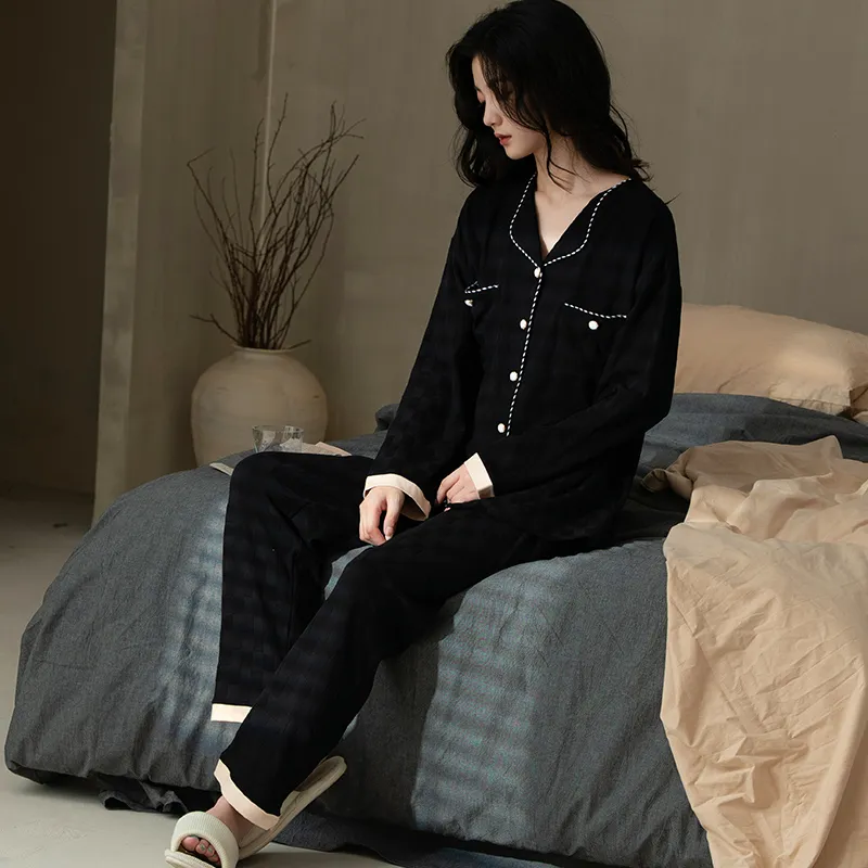 Floating Light Islands Pajama Set Women's Box Black-2