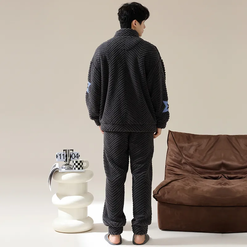 Floating light islands Men Pajama Sets-4
