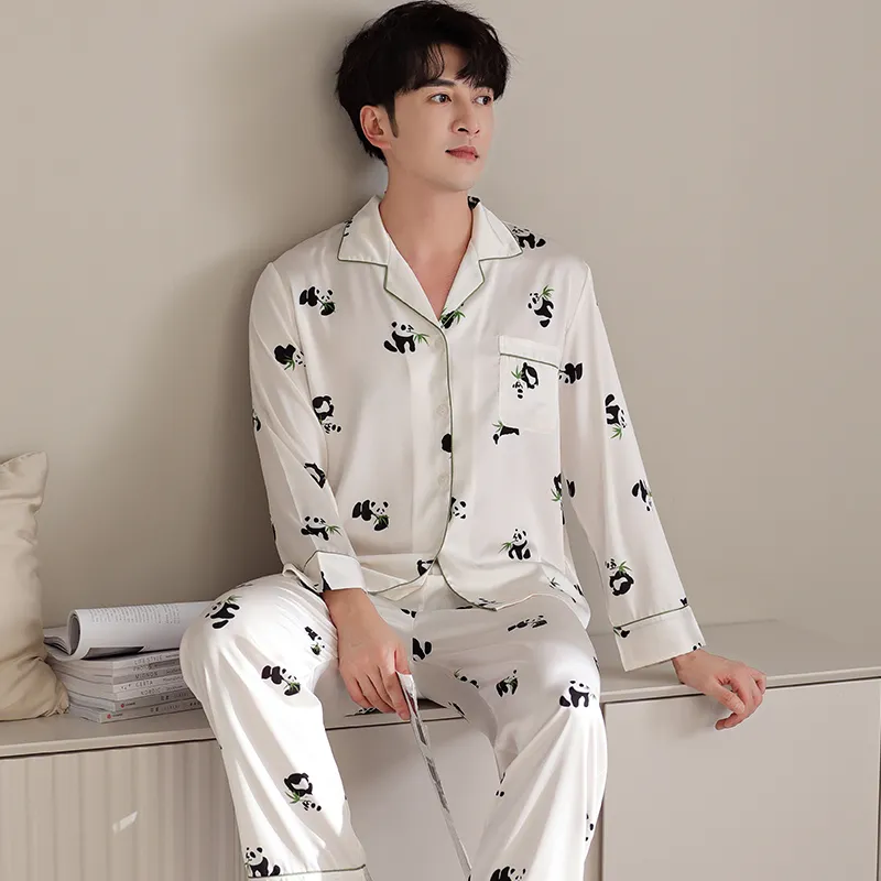 Floating Light Islands Pajama Set Men's Gift Box Set Ecru-5