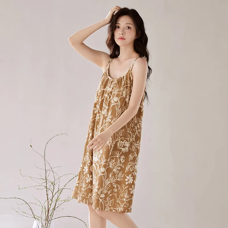 Floating Light Islands Nightgown Women's Tan-3