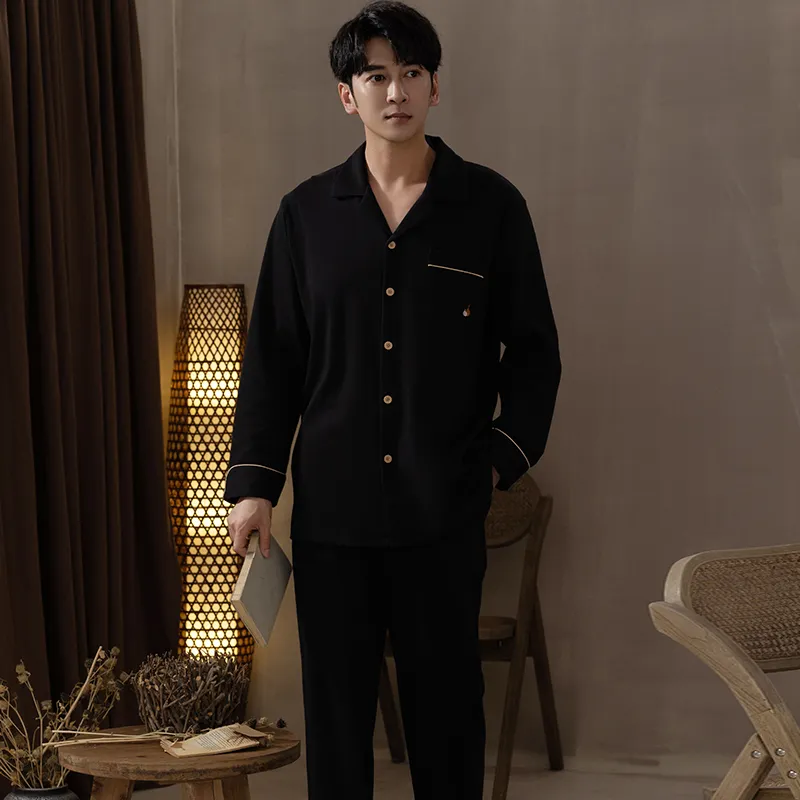 Floating Light Islands Pajama Set Men's Box Black-6