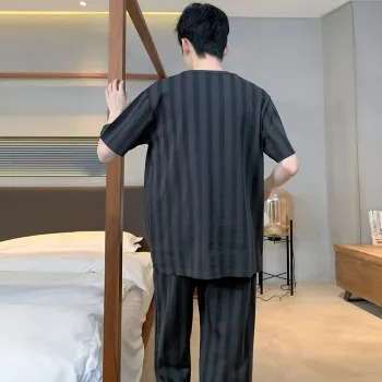 Floating Light Islands Pajama Set Men's Black