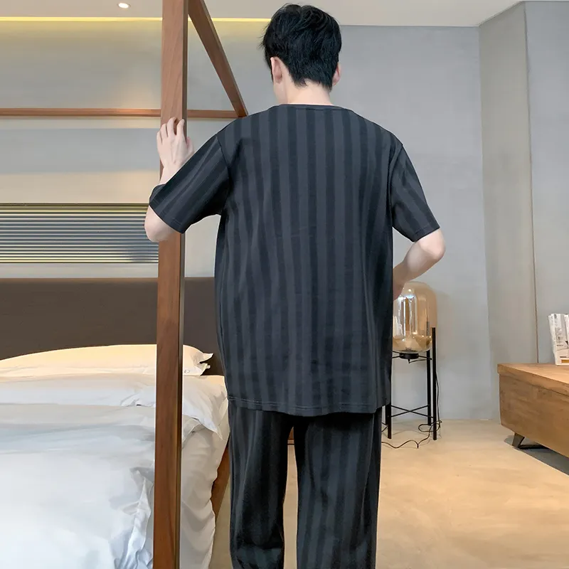 Floating Light Islands Pajama Set Men's Black-0