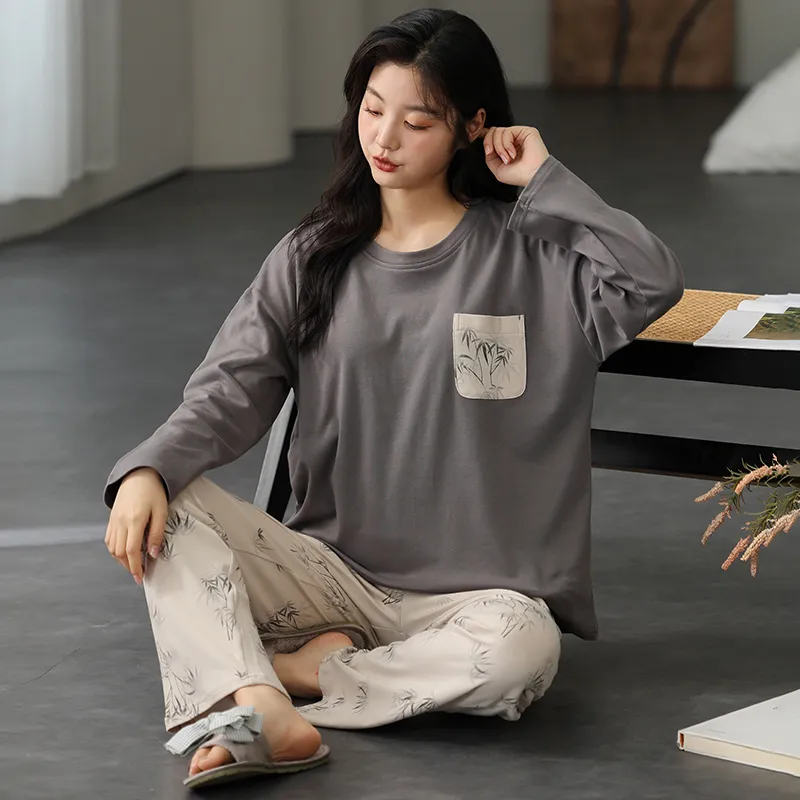 Floating Light Islands Pajama Set Women's Box Gray-4
