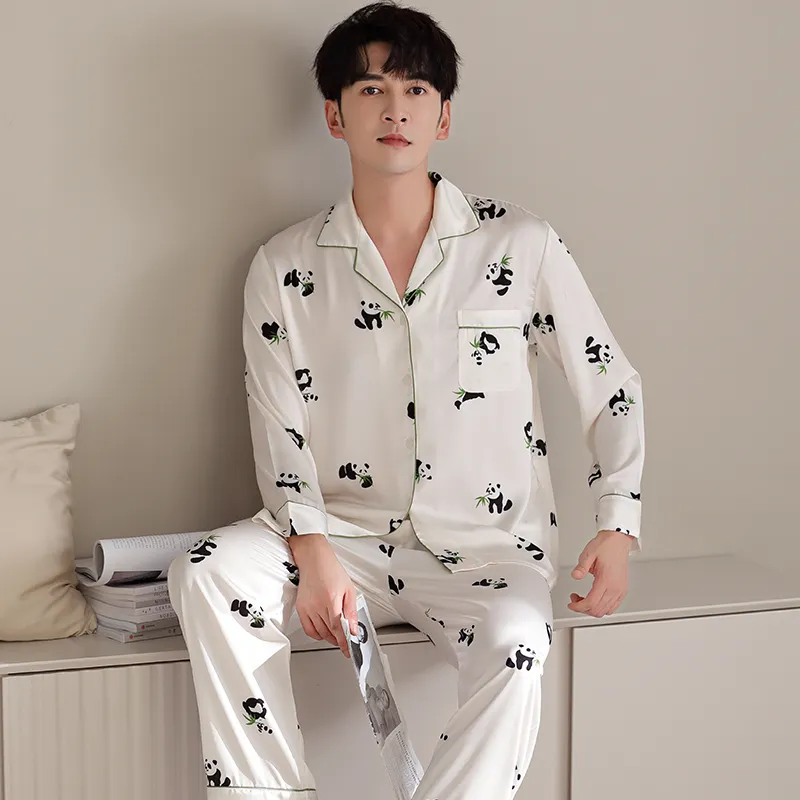 Floating Light Islands Pajama Set Men's Gift Box Set Ecru-2