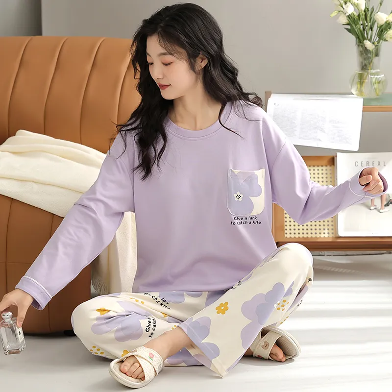 Floating Light Islands Pajama Set Women's Box Light Purple-6