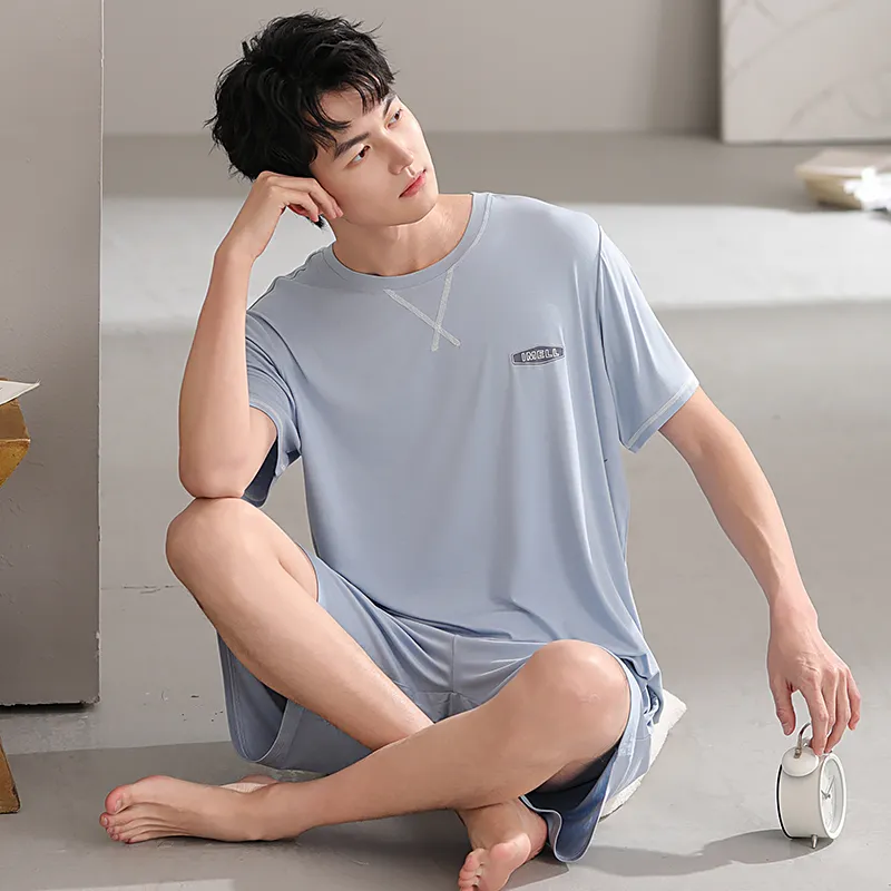 Floating Light Islands Pajama Set Men's Light Blue-5