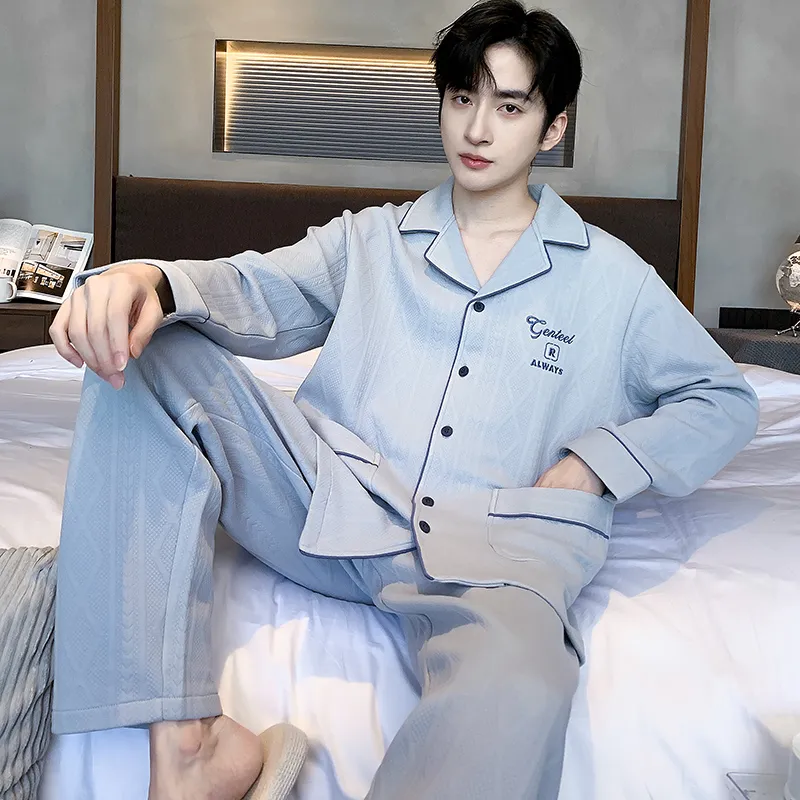 Floating Light Islands Pajama Set Gift Box Set Men's Light Blue-5