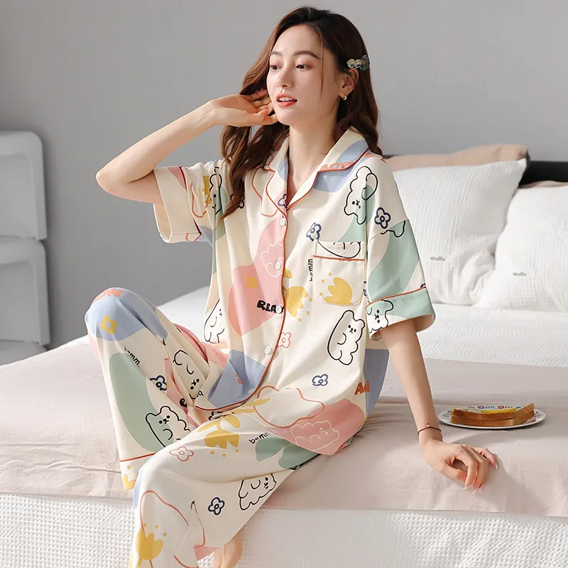 Floating Light Islands Pajama Set Women's Gift Box Set Light Apricot-5