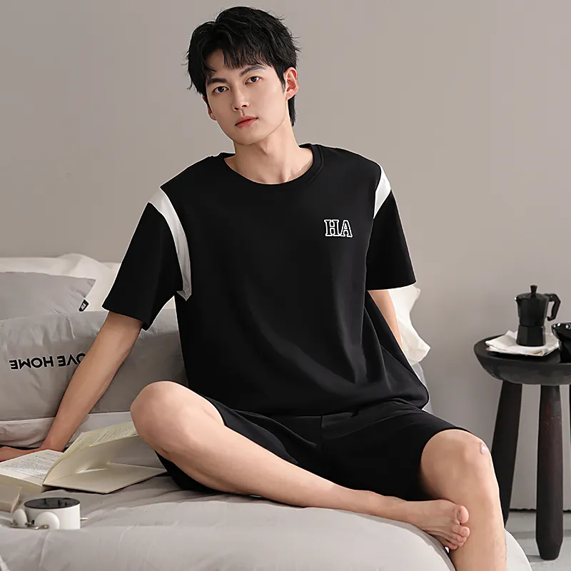 Floating Light Islands Pajama Set Men's Black-4