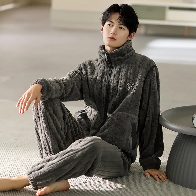 Floating Light Islands Pajama Set Gift Box Set Men's Slate Gray-4